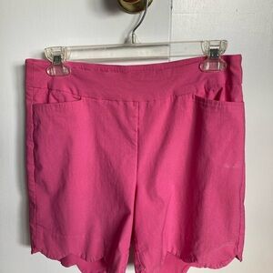 Pink scallop hem shorts